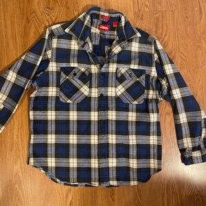 Coleman Flannel Shirt Large Blue Plaid
